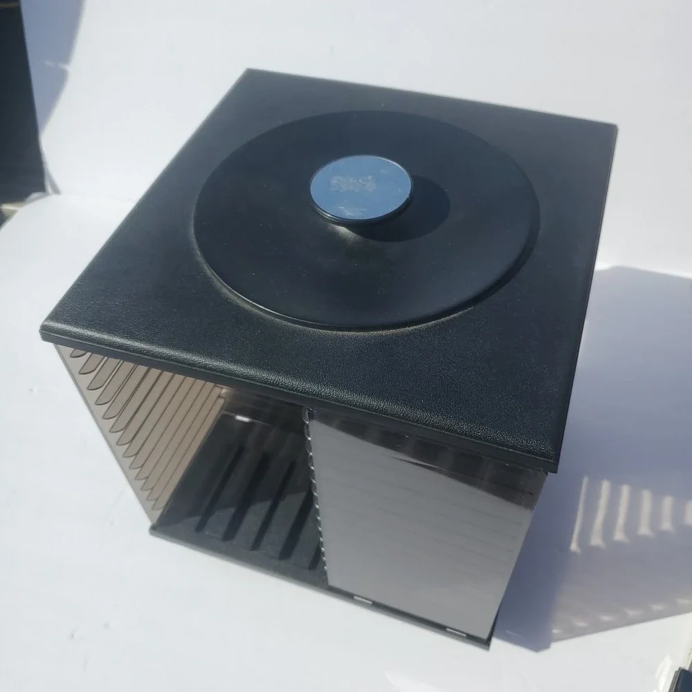 CD Carousel Rack Tower Storage‎ Holder Plastic Round Black Vintage Retro - Picture 2 of 9
